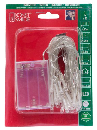 Konstsmide LED Lichterkette, mit an/aus Schalter, 6h Timer, 30 rote Dioden, batteriebetrieben, Innen, transparentes Kabel - 1469-553 Konstsmide LED Lichterkette, mit an/aus Schalter, 6h Timer, 30 rote Dioden, batteriebetrieben, Innen, transparentes Kabel - 1469-553 von Konstsmide