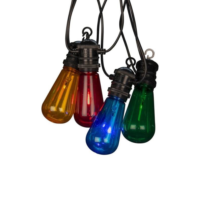 Konstsmide LED-Lichterkette Water Drop 10 Bunte Birnen 4,5 m Schwarz von Konstsmide