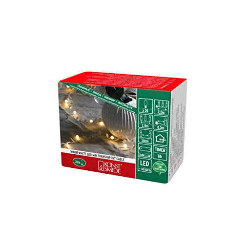 Konstsmide LED Lichterkette mit goldenen Blättern und Perlen, 6h Timer, Gold, batteriebetrieben, Innen, 20 warm weiße Dioden, transparentes Kabel - 3215-803 Konstsmide LED Lichterkette mit goldenen Blättern und Perlen, 6h Timer, Gold, batteriebetrieben, Innen, 20 warm weiße Dioden, transparentes Kabel - 3215-803 von Konstsmide