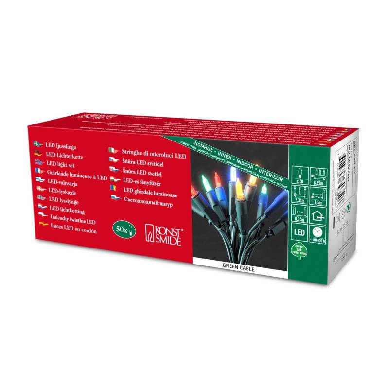 Konstsmide LED-Mini-Licherkette 50 LED Bunt von Konstsmide