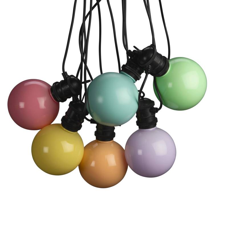 Konstsmide LED-Party-Lichterkette Globe mit Dimmer 24 V Pastell 14,5 m von Konstsmide