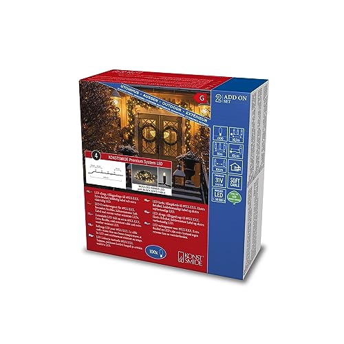 Konstsmide LED Premium System Erweiterung, Lichterkette, 100 bernsteinfarbene Dioden, Außen, schwarzes Soft-Kabel - 4913-817 Konstsmide LED Premium System Erweiterung, Lichterkette, 100 bernsteinfarbene Dioden, Außen, schwarzes Soft-Kabel - 4913-817 von Konstsmide