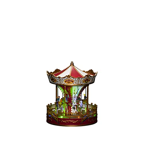 Konstsmide LED Szenerie "Karussell", mit Musik, wählbare Energiefunktion, 16 bunte Dioden, batteriebetrieben & USB, Innen, schwarzes Kabel, 3 x AA 1.5V (exkl.) - 4252-000, Bunt von Konstsmide