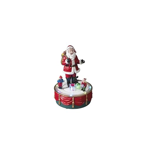 Konstsmide LED Szenerie "Weihnachtsmann und Kinder", mit 6h Timer, 10 bunte Dioden, batteriebetrieben, Innen, 0,64W, schwarzes Kabel, 3 x AA 1.5V (exkl.) - 4174-000 von Konstsmide