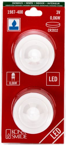 Konstsmide LED Teelicht 2er Set, klein, 2 blaue Dioden, batteriebetrieben, Innen, 2 x CR2032 3V (inkl.) - 1987-400, Blau von Konstsmide