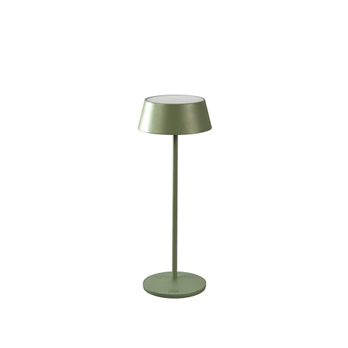 Konstsmide LED Tischlampe Menton | grün/grau | Indoor/Outdoor | Kabellos | 11 x 30 x 11 cm | 7839-630 von Konstsmide