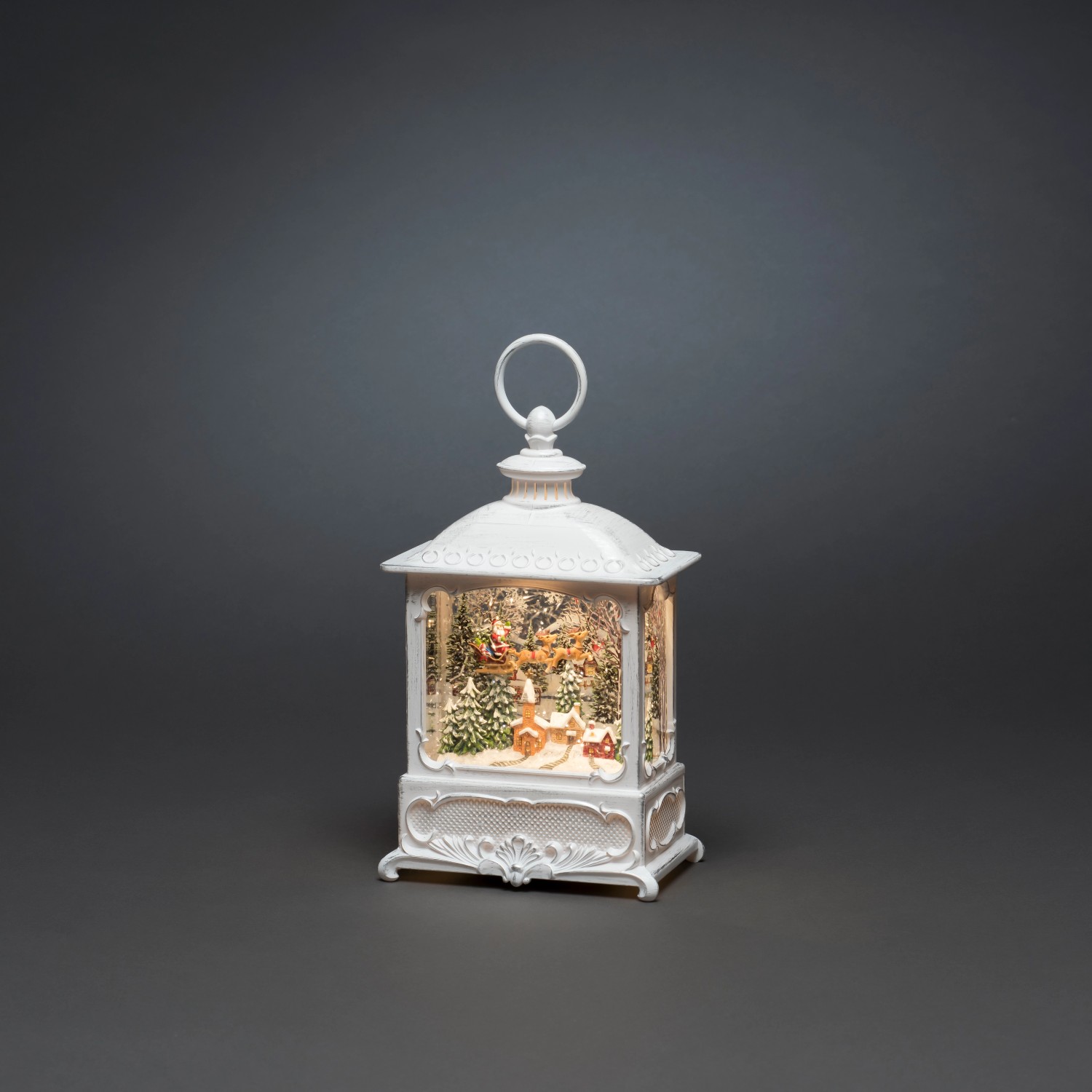 Konstsmide LED-Wasserlaterne Weiß Fliegender Weihnachtsmann über Dorf innen Konstsmide LED-Wasserlaterne Weiß Fliegender Weihnachtsmann über Dorf innen von Konstsmide