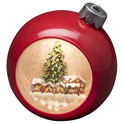 Konstsmide LED Weihnachtskugel Weihnachtsmarkt, wassergefüllt, 5h Timer, warm weiße Diode, batteriebetrieben, Innen - 4360-550 von Konstsmide