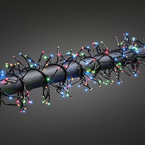 Konstsmide Micro LED Büschellichterkette Cluster, mit 8 Funktionen, Steuergerät und Memoryfunktion, 364 bunte Dioden, 36V Außentrafo, schwarzes Kabel - 3860-500 von Konstsmide