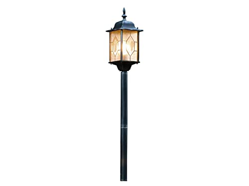 Konstsmide Milano 7245-759 Wegeleuchte / B: 16cm T: 16cm H: 105cm / 1x75W / IP43 / lackiertes Aluminium / schwarz/silber von Konstsmide