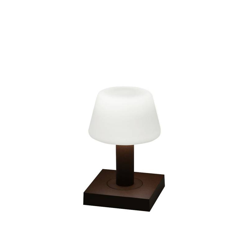 Konstsmide Monaco USB-Tischleuchte rost, 2700/3000K, dimmbar, Glas von Konstsmide