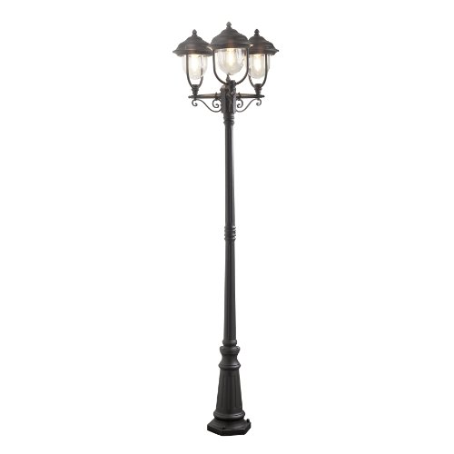 Konstsmide Parma 7227-750 Standleuchte / B: 60cm T: 60cm H: 218cm / 3x75W / IP43 / lackiertes Aluminium / matt-schwarz von Konstsmide