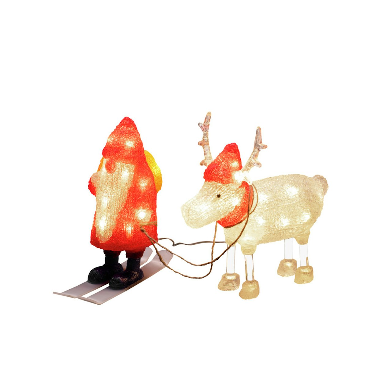 Konstsmide Weihnachtsbeleuchtung  LED Acryl Weihnachtsmann und Rentier von Konstsmide