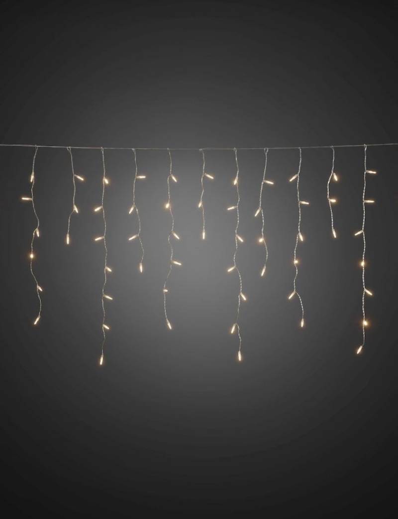 Konstsmide Weihnachtsbeleuchtung  LED Eisregen Lichtervorhang 96 warmweiße Dioden von Konstsmide