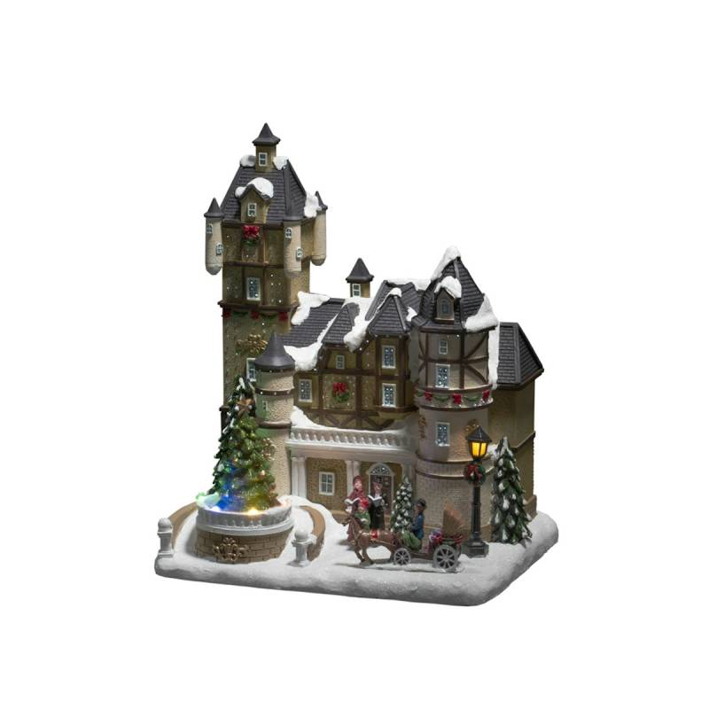 Konstsmide Weihnachtsbeleuchtung  LED Fiberoptikhaus Burgszene Trafo/Batterie von Konstsmide