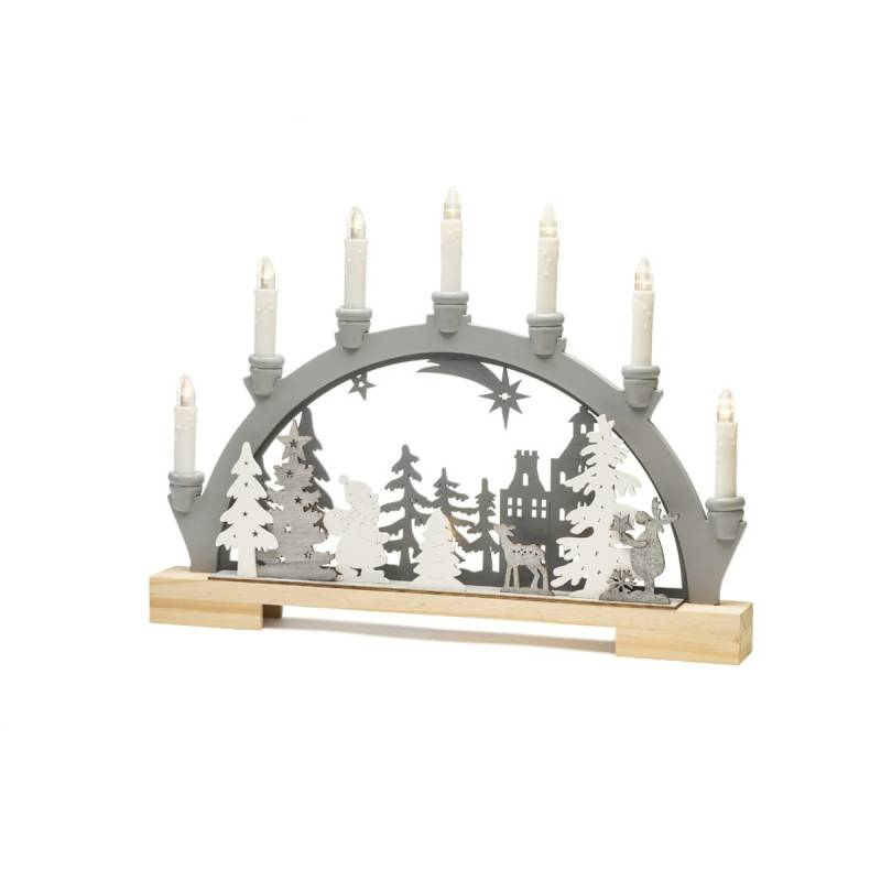 Konstsmide Weihnachtsbeleuchtung  LED Holzsilhouette Wanderer im Wald von Konstsmide