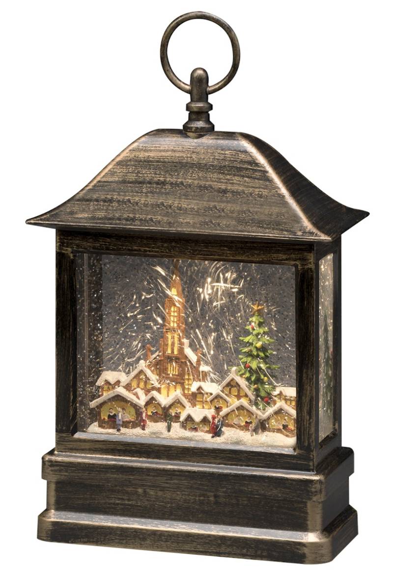 Konstsmide Weihnachtsbeleuchtung  LED Schneelaterne mit Kirche wassergefüllt von Konstsmide
