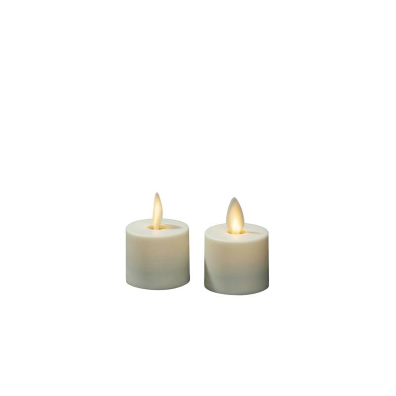 Konstsmide Weihnachtsbeleuchtung  LED Teelicht 3D Flamme cremeweiß 2 teile von Konstsmide