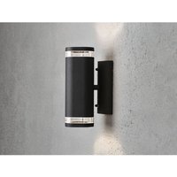 Led Design Außenwandleuchte Up-Down Höhe 24cm aus Aluminium, Schwarz von Konstsmide