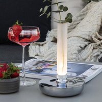 Led Außentischleuchte und Blumenvase biarritz mit Akkubetrieb, Silber Höhe 20cm von Konstsmide