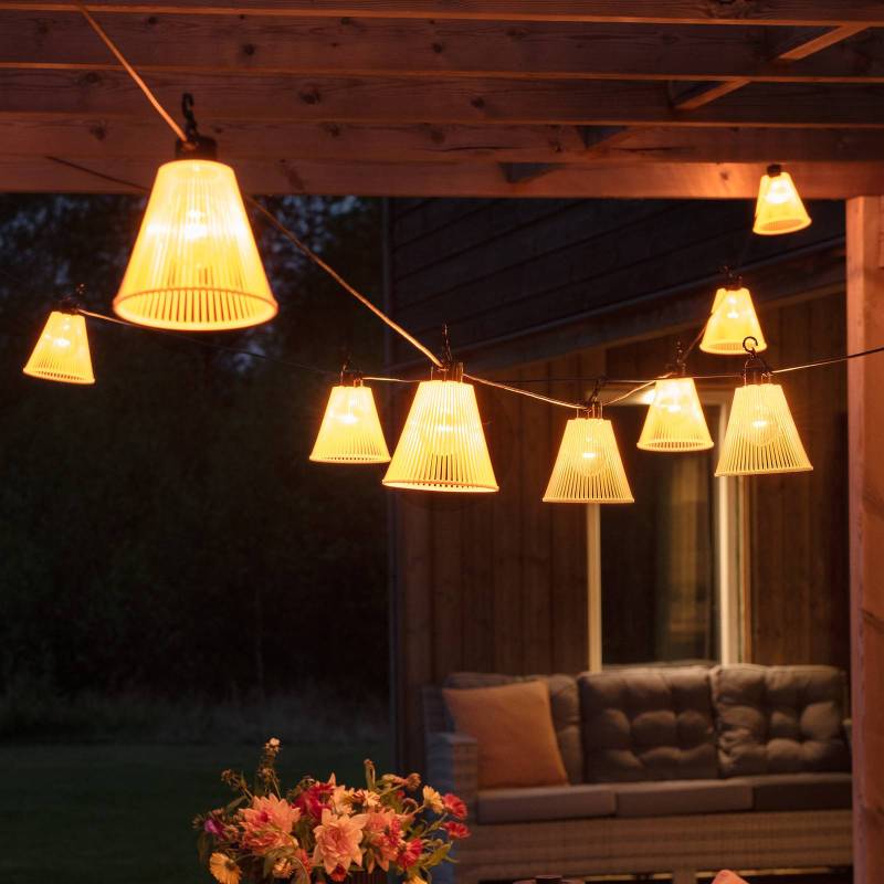 Lichterkette Biergarten Basis-Set mit Schirm gelb von Konstsmide