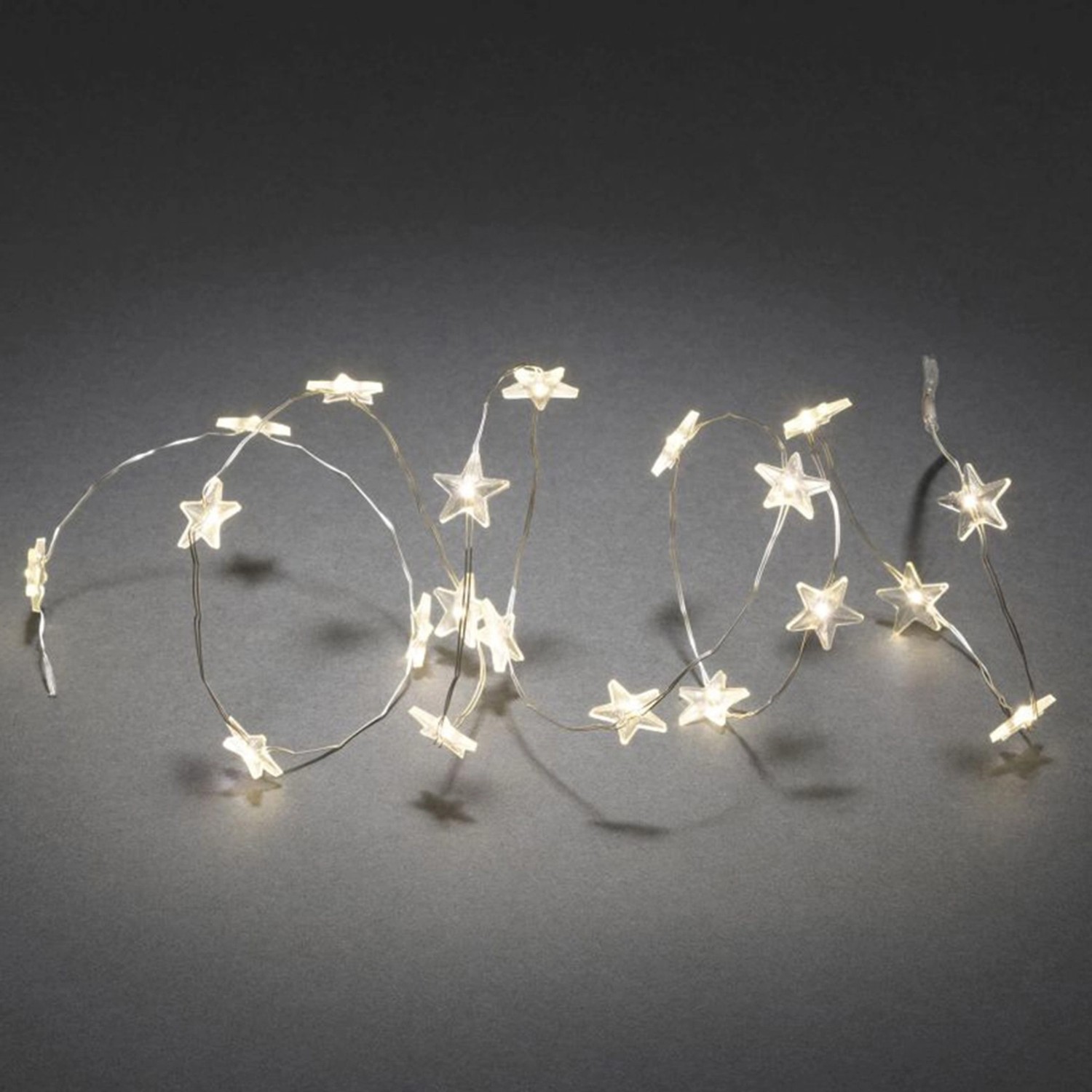 LED Lichterkette transparente Sterne 40 warmweiße LEDs innen LED Lichterkette transparente Sterne 40 warmweiße LEDs innen von Konstsmide