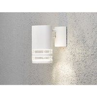 Konstsmide - led Design Außenwandleuchte Downlight aus Aluminium Höhe 15,5cm, Weiß von Konstsmide