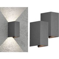 Led Wandleuchte alu 2er set Anthrazit Lichtaustritt verstellbar IP54 Höhe 17cm Led Wandleuchte alu 2er set Anthrazit Lichtaustritt verstellbar IP54 Höhe 17cm von Konstsmide