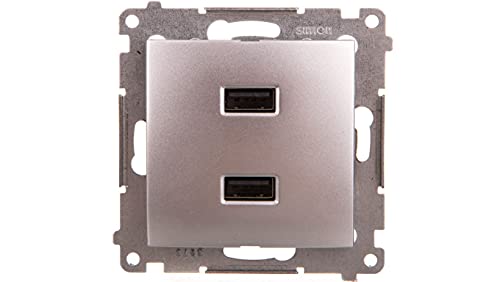 Simon 54 DC2USB.01/43 Ladegerät 2X USB 2.1A 5V/DC Silber matt von Kontakt-Simon