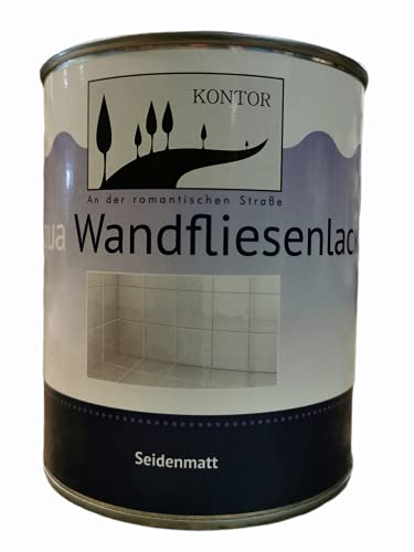 Kontor Aqua Wandfliesenlack Fliesen Lack Seidenmatt weiß 750ml von Kontor