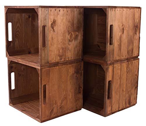 Kontorei Holzkiste Used für Kallax Regale 33cm x 37,5cm x 32,5cm 6er Set IKEA Regalkiste rustikal Ikeaeinsatzkiste als Küchenregal Obstkiste Weinkiste Wandregal Badregal von Kontorei