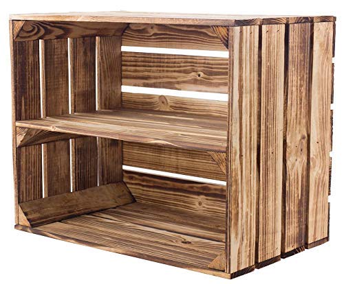 Kontorei gebrannte/flambierte Obstkiste mit Zwischenboden 50cm x 40cm x 30cm 1er set Regal Holzregal Kiste Box Kontorei gebrannte/flambierte Obstkiste mit Zwischenboden 50cm x 40cm x 30cm 1er set Regal Holzregal Kiste Box von Kontorei