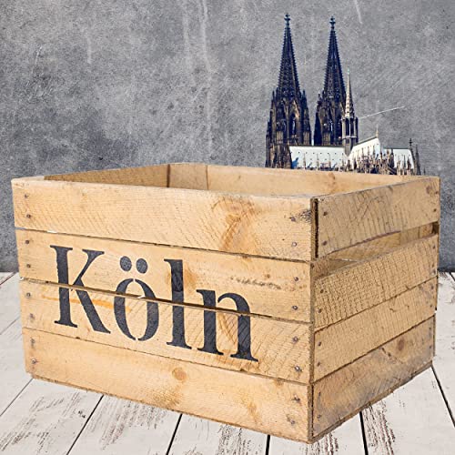 Obstkiste mit Schriftzug „KÖLN“ Massive alte Weinkiste Apfelkiste Kiste Obstkiste mit Schriftzug „KÖLN“ Massive alte Weinkiste Apfelkiste Kiste von Kontorei