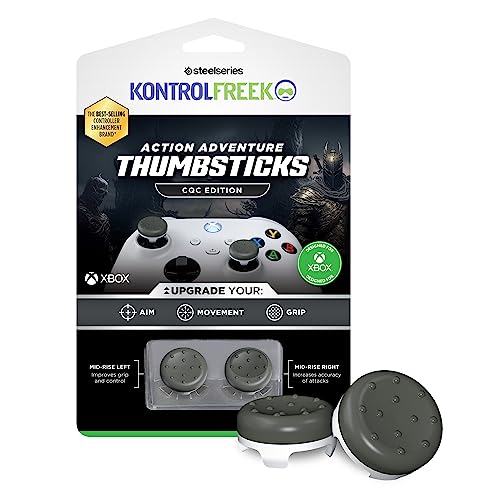 KontrolFreek CQC Classic für Xbox One und Xbox Series X Controller, leistungsstarke Thumbsticks, 2 mittelhohe konkav, Grau/Weiß von KontrolFreek