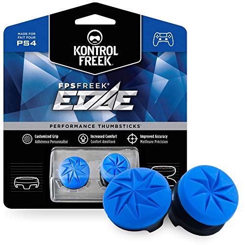 KontrolFreek FPS Freek Edge für PlayStation 4 (PS4) und PlayStation 5 (PS5) | Performance Thumbsticks | 1 x Hoch Konvex, 1 x Kurz Konvex | Blau von KontrolFreek