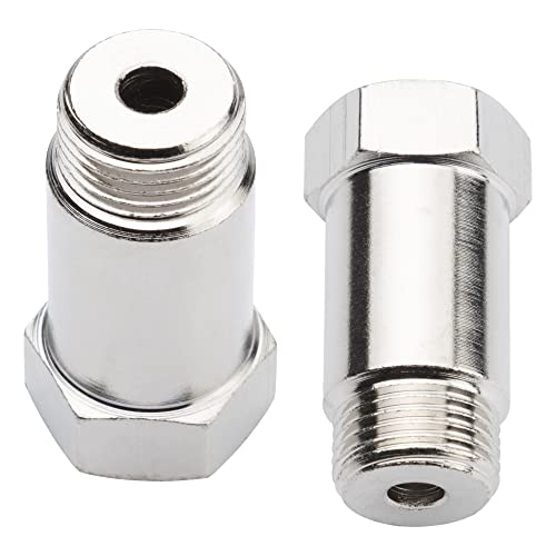 Konuooer Lambdasonde Adapter Auto Lambda sensor spacer für M18x1,5mm O2 Spacer Universal Lambdasonde Spacer Auspuffanlage Silber（2 Stück） von Konuooer