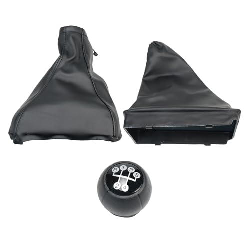 Konuooer Kit Schalthebel + Schaltknauf (5 Gänge) + Handbremsmanschette kompatibel mit Corsa C Tigra B Combo C (3 Stück) Schalthebelkopf Schaltmanschette von Konuooer