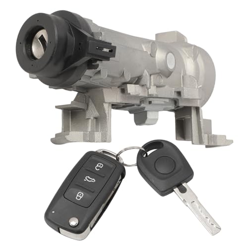 Konuooer Zündschalter Zündschloss Mit Schlüssel+Fernbedienung für A3 Q3 TT Seat Alte Leon Beetle Golf Jetta Passat Zündstarter Lenkschloss Lenkschlossgehäuse 1K0905851B 1K0905865 von Konuooer