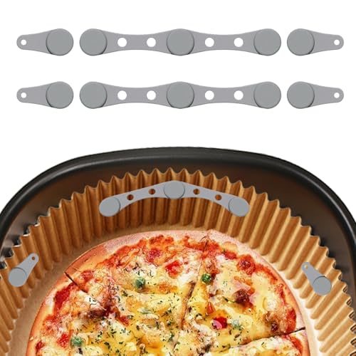 Magnete für Airfryer Backpapier, Airfryer Magnete für Backpapier Silikon, 6/12 Stück Magnetes für Heißluftfritteuse zum Kochen und Backen (grau-2 set) von Konxi