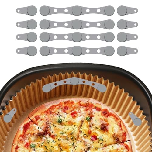 Magnete für Airfryer Backpapier, Airfryer Magnete für Backpapier Silikon, 6/12 Stück Magnetes für Heißluftfritteuse zum Kochen und Backen (grau-4 set) von Konxi