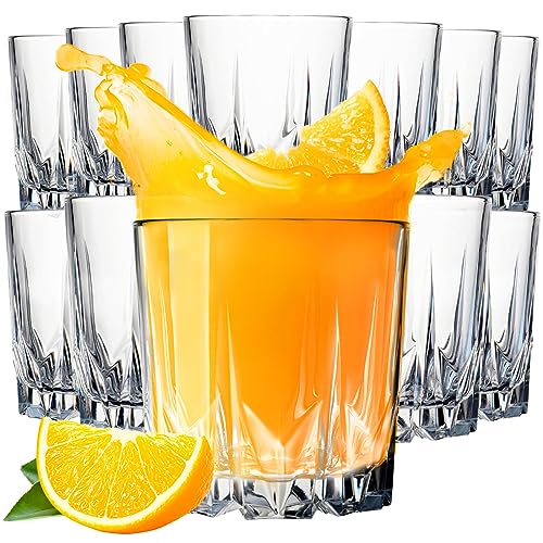 Konzept 11 - Gläser Set 12-teilig Wassergläser 300ml Trinkgläser Set, Geriffelte Gläser für Saft, Wasser, Cocktails, Gin Tonic, kalte Getränke, Widerstandsfähiges Glas von Konzept 11