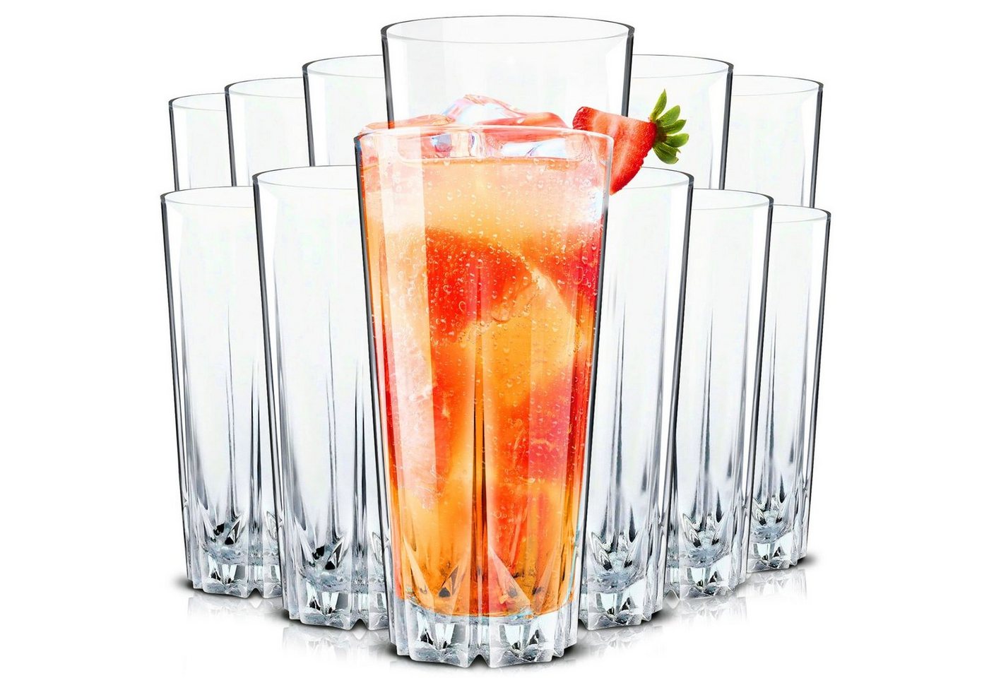 KONZEPT Gläser-Set Cocktailgläser Set 330 ml, Trinkgläser, Geriffelte Gläser, für Cocktails, Wasser, Saft, Mojito, Longdrinkgläser KONZEPT Gläser-Set Cocktailgläser Set 330 ml, Trinkgläser, Geriffelte Gläser, für Cocktails, Wasser, Saft, Mojito, Longdrinkgläser von KONZEPT