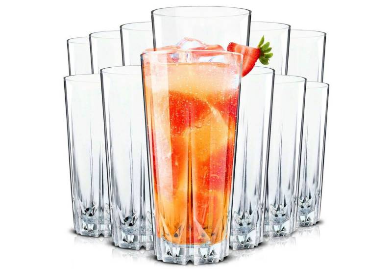 KONZEPT Gläser-Set Cocktailgläser Set 330 ml, Trinkgläser, Geriffelte Gläser, für Cocktails, Wasser, Saft, Mojito, Longdrinkgläser von KONZEPT