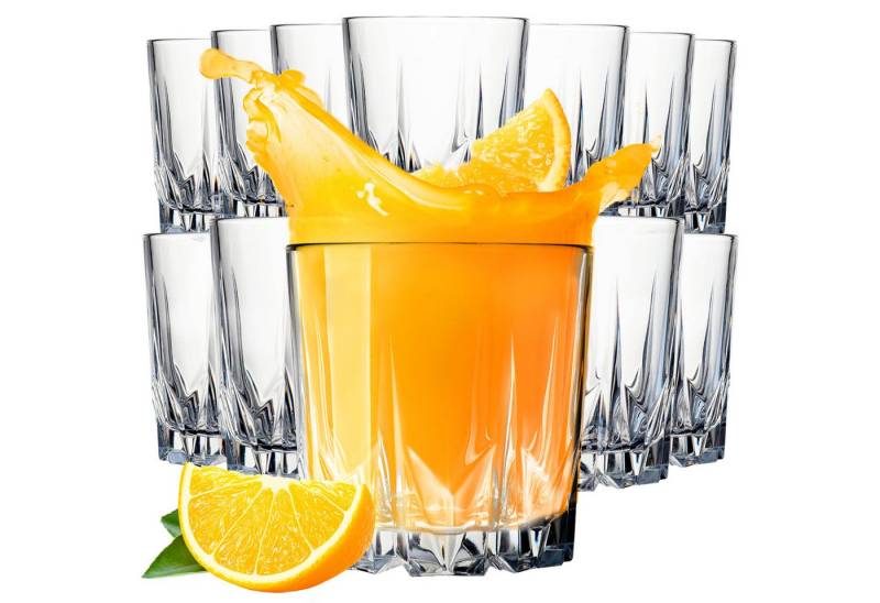 KONZEPT Gläser-Set Wassergläser Trinkgläser Set, Widerstandsfähiges Glas, 6/12Set, 300ml, für Saft, Wasser, Cocktails, Gin Tonic, kalte Getränke von KONZEPT