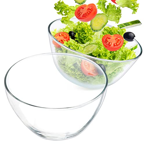 Konzept 11 - Salatschüssel aus Glas Ø 17cm Obstschale 4er Set, Snackschale Transparent Servierschüssel Rund, Schüssel für Salat, Obst, Chips, Fingerfood, Servierschale von Konzept 11