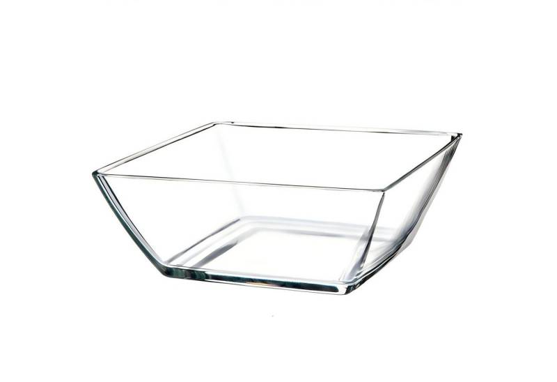 KONZEPT Salatschüssel Salatschüssel Eckig Obstschale 19x19 cm 1 Stück, Glasschalen 1,7L, (Set, 1-tlg), Transparent Snackschale Dickes Glas, Glasschüssel Spülmaschinenfest von KONZEPT