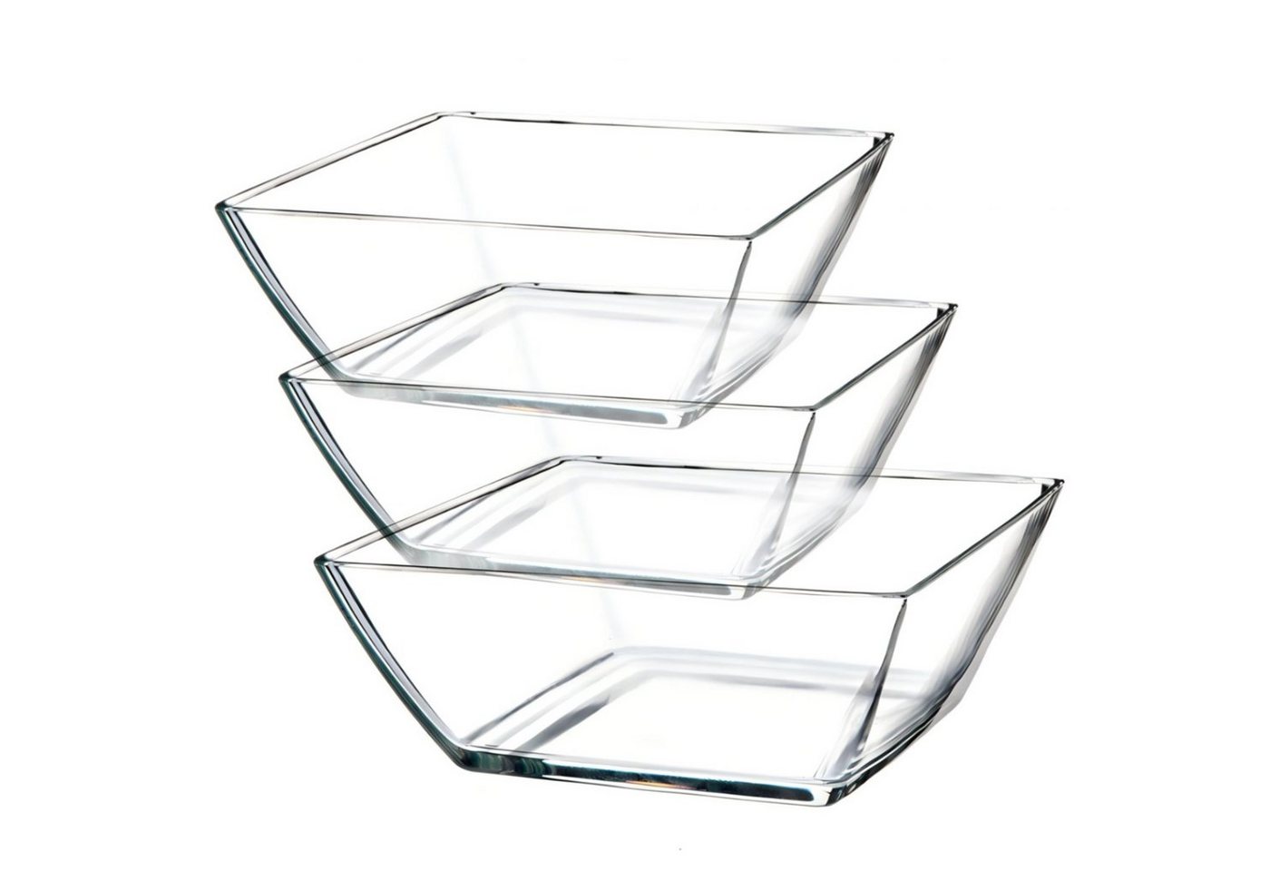 Konzept 11 Servierschüssel Salatschüssel 1,7L Eckig Obstschale 19x19 cm, (Set, 3-tlg) von Konzept 11