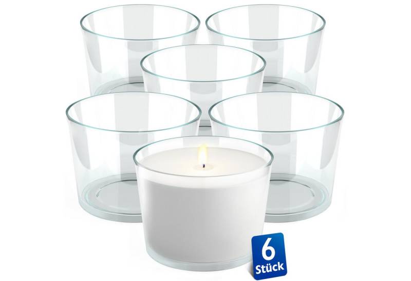 KONZEPT Tischkerzenhalter Teelichtgläser 150 ml, groß und transparent 7,2 x 5,8 x 8,2 cm (Set, 6 St., (Teelichthalter, Kerzengläser), Glasteelichthalter, Kerzenwindlicht, Vorspeisengläser, Dessertgläser von KONZEPT