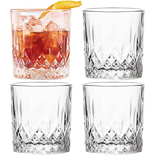 Konzept 11 - Trinkgläser Set 280 ml Transparent, 4-teiliges Wasserglas Set, Perfekt als Saftgläser, Gin Gläser, Cocktailgläser, Geriffelte universale Mehrzweckgläser von Konzept 11