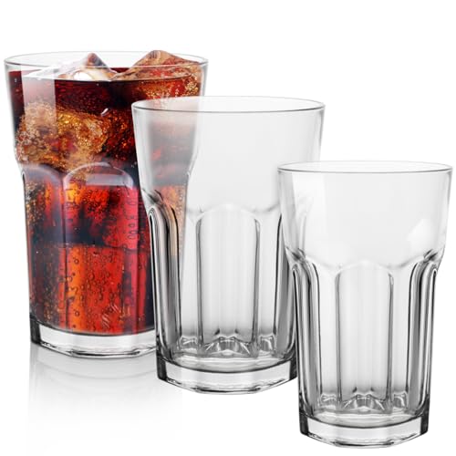 Konzept 11 - Wassergläser Set 6-teilig, Trinkgläser Set, 410ml Gläser Set Stapelbar- Perfekt für Saft, Cocktails, Latte Macchiato, Gläser Groß Set 6 teilig von Konzept 11